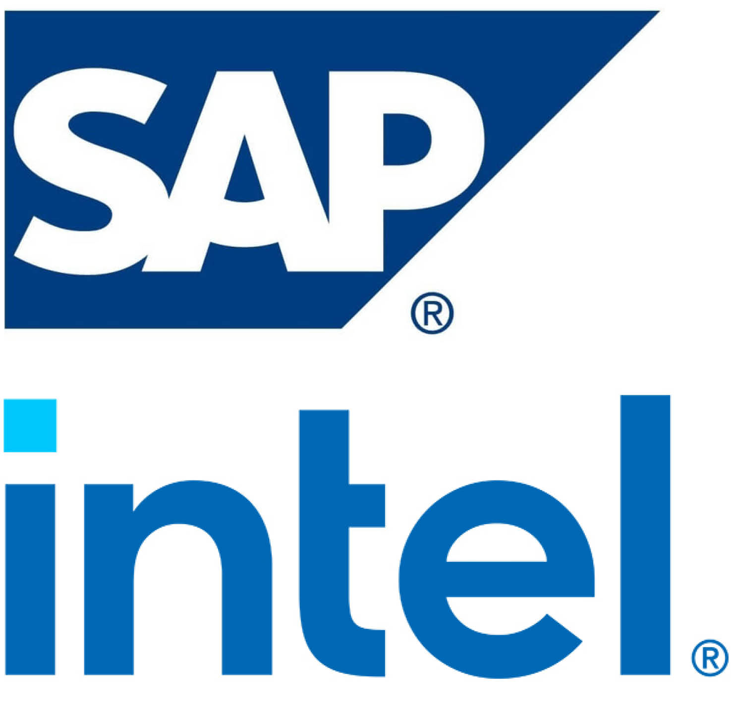 Intel + Sap Logos Stacked