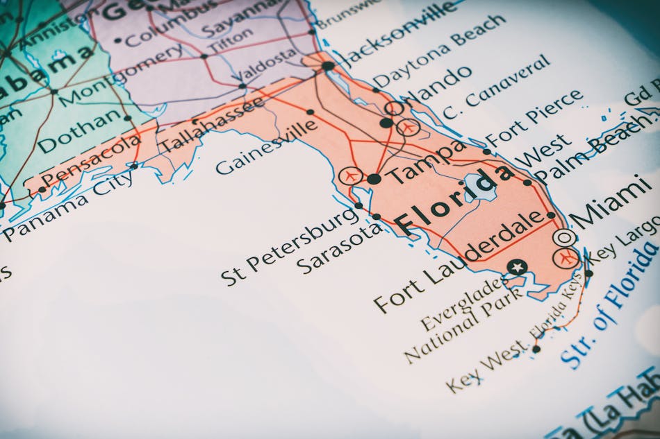 Bigstock Florida On The Map The Concep 207860587
