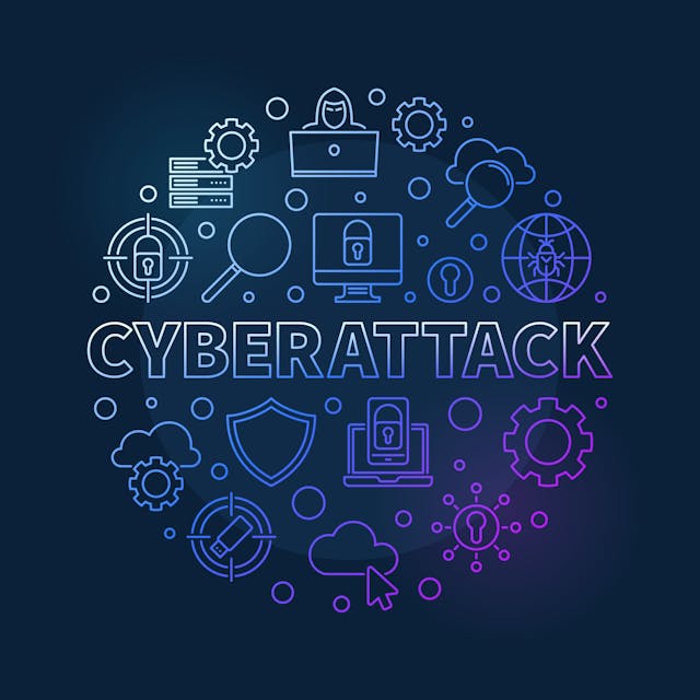 Bigstock Vector Cyberattack Round Conce 380973287