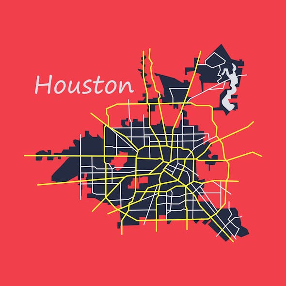 Bigstock Flat Map Houston City Texas R 263997940