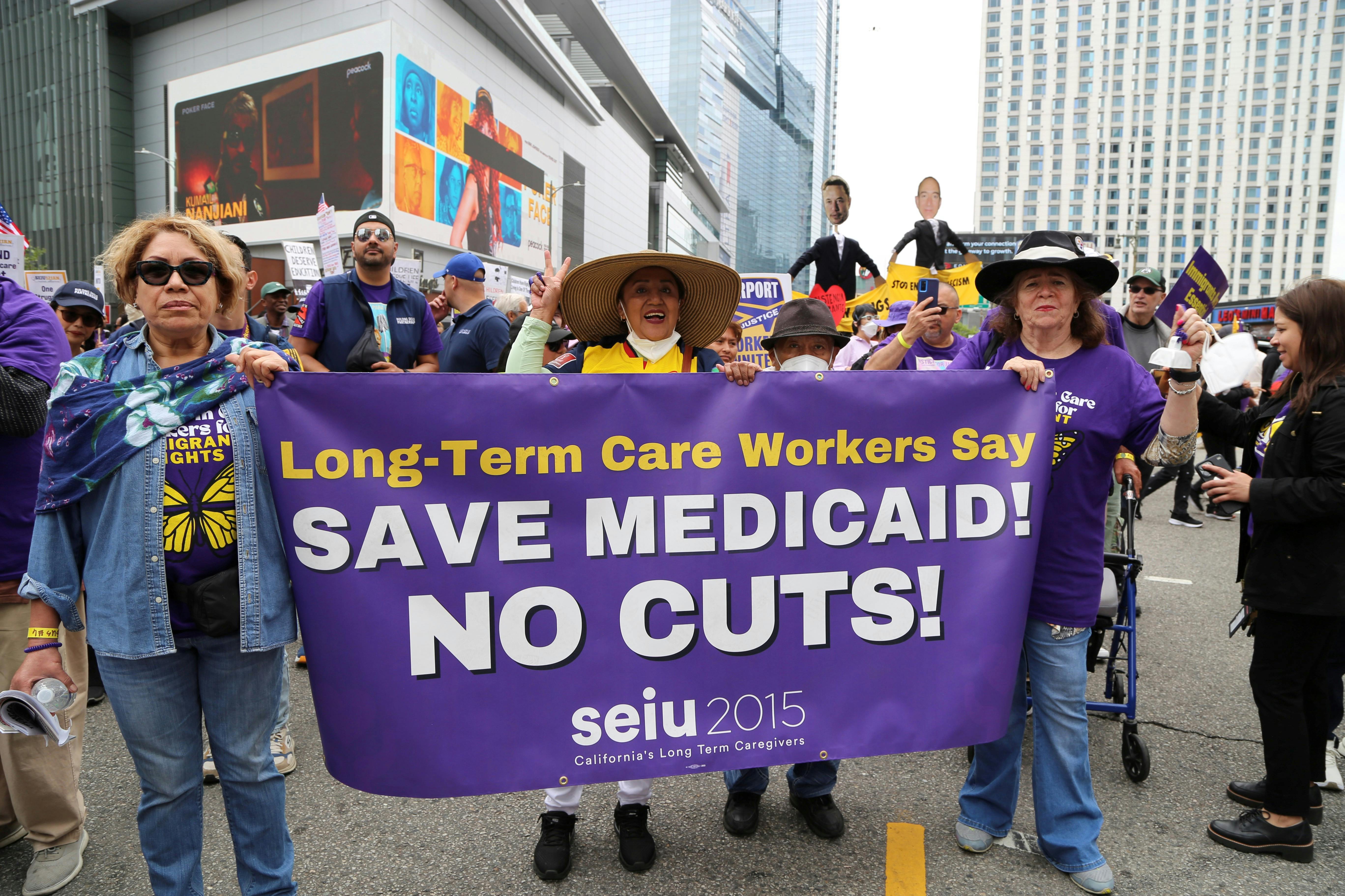 SEIU Local 2015 union members demonstrate against planned Medicaid cuts
