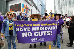 SEIU Local 2015 union members demonstrate against planned Medicaid cuts