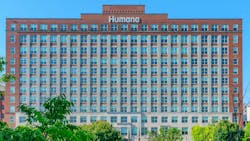 Human Waterside Building, Louisville, Kentucky, headquarters of Humana Health Care. Human Waterside Building, Louisville, Kentucky, headquarters of Humana Health Care.