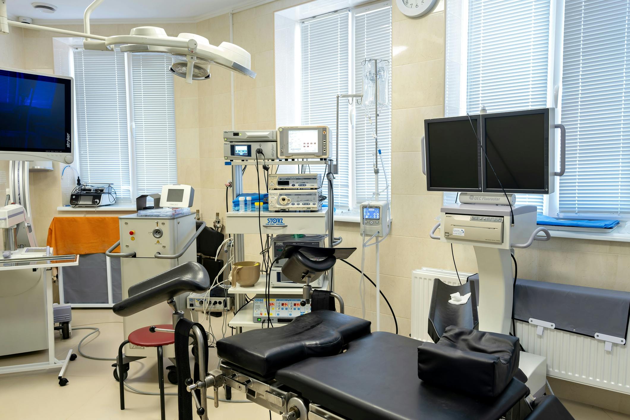 Hospital room with multiple devices