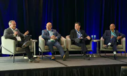 Healthcare leaders, including (freom left) Elliott Jones, CISO at Kaiser Permanente; David Loor, senior director of cybersecurity at Keck Medicine of USC; Charles Flack, senior director of information technology at Cascadia Health; and Chad Wilson, CEO of Wild Duck Labs AI Research Lab, discussed how to adopt AI deliberately and safely, strengthen cybersecurity, and focus digital transformation on better patient and organizational outcomes.