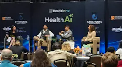 Dr. Dusadee Sarangarm, Nick Rafkind, Dr. David Hoang and Rachel Johannsen discuss a health system pilot during a panel at the HealthAI conference